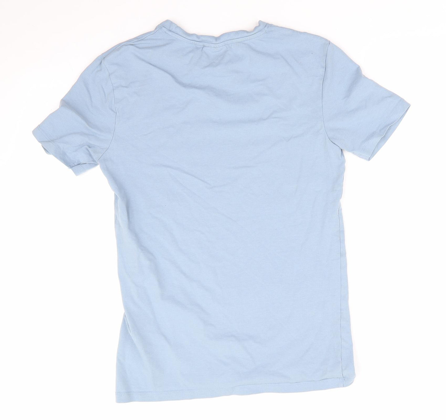 ASOS Mens Blue  Cotton  T-Shirt Size M Round Neck  - Light Blue Grey