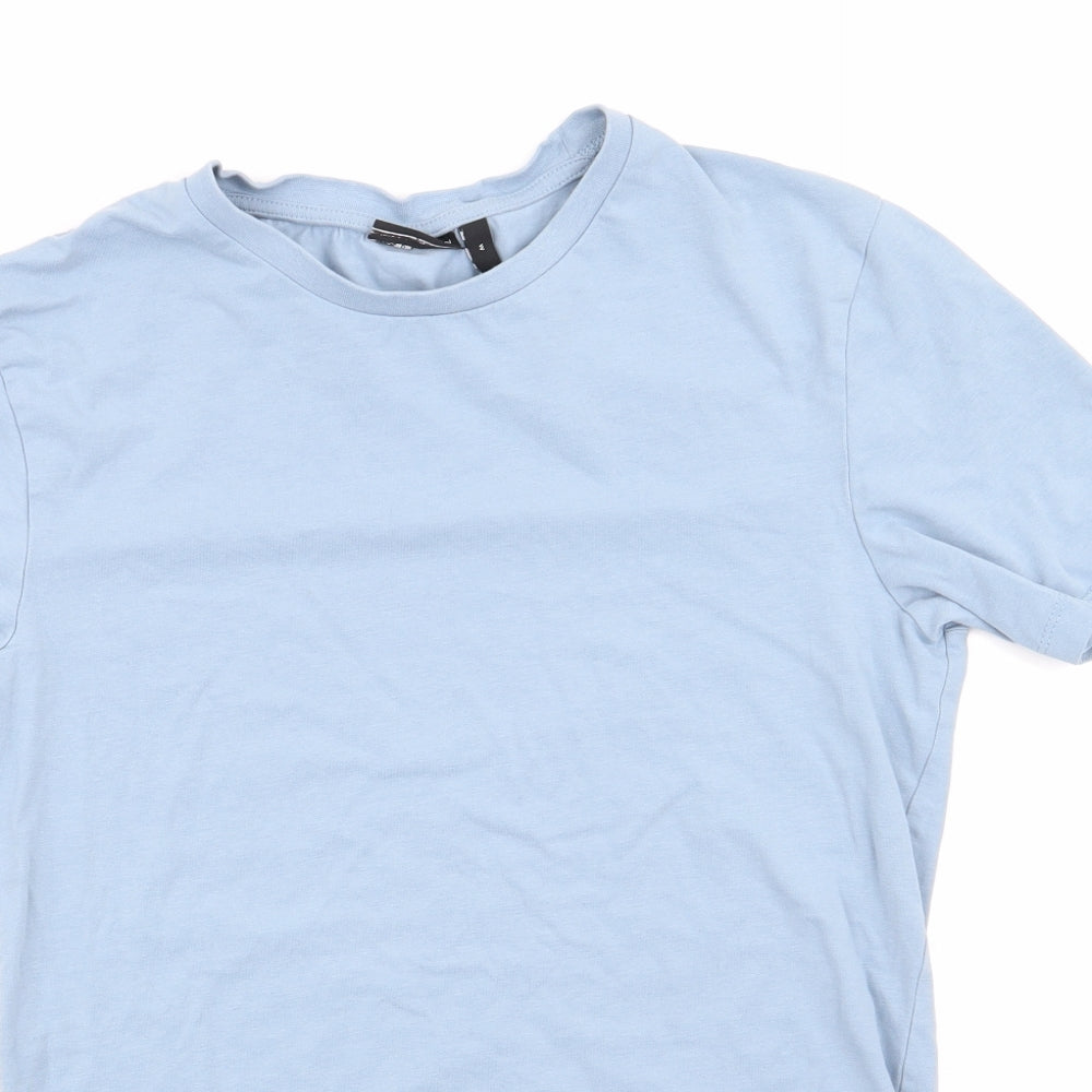 ASOS Mens Blue  Cotton  T-Shirt Size M Round Neck  - Light Blue Grey