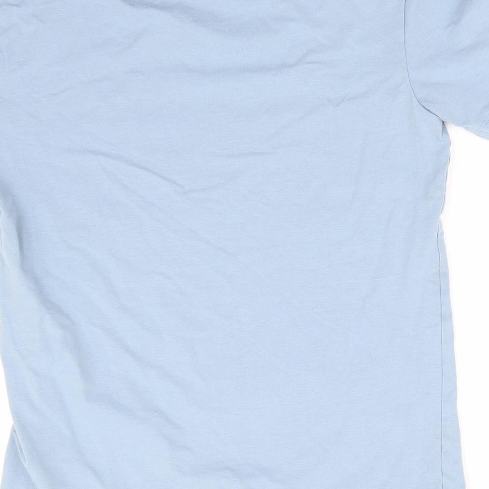 ASOS Mens Blue  Cotton  T-Shirt Size M Round Neck  - Light Blue Grey