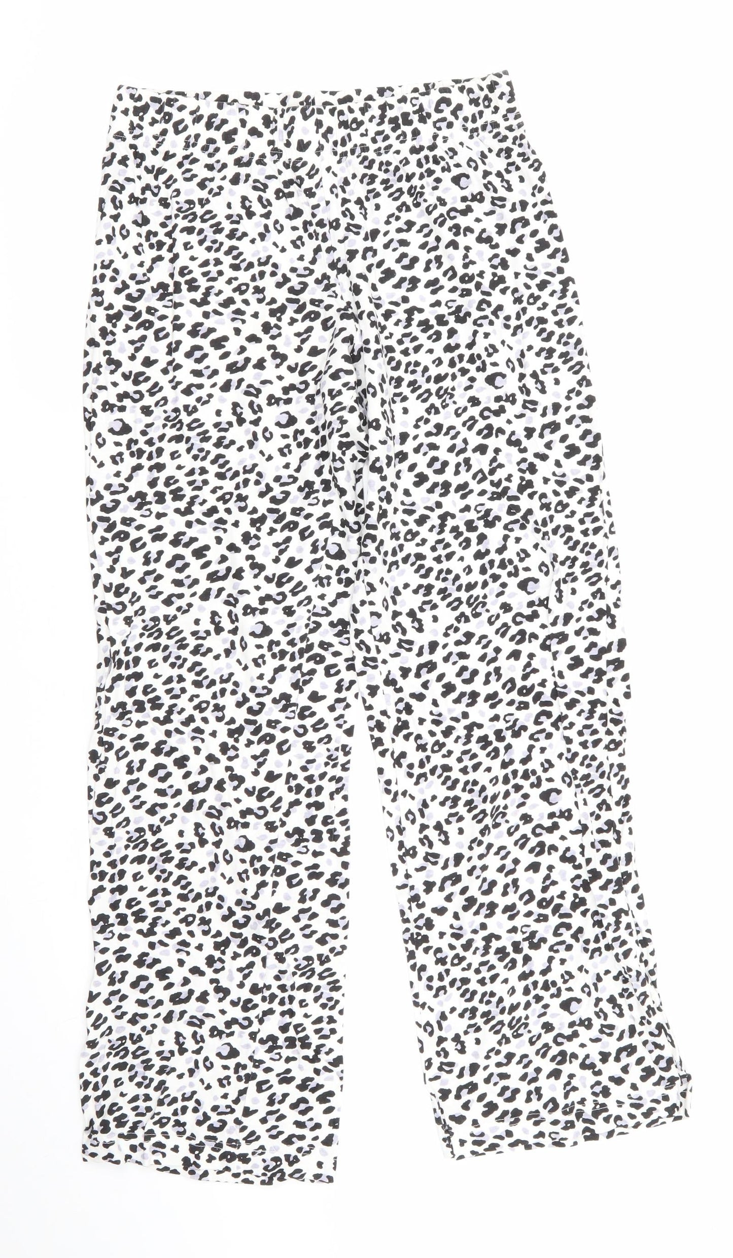 Marks and Spencer Womens Ivory Animal Print Cotton  Pyjama Pants Size 8   - Grey Black Mix