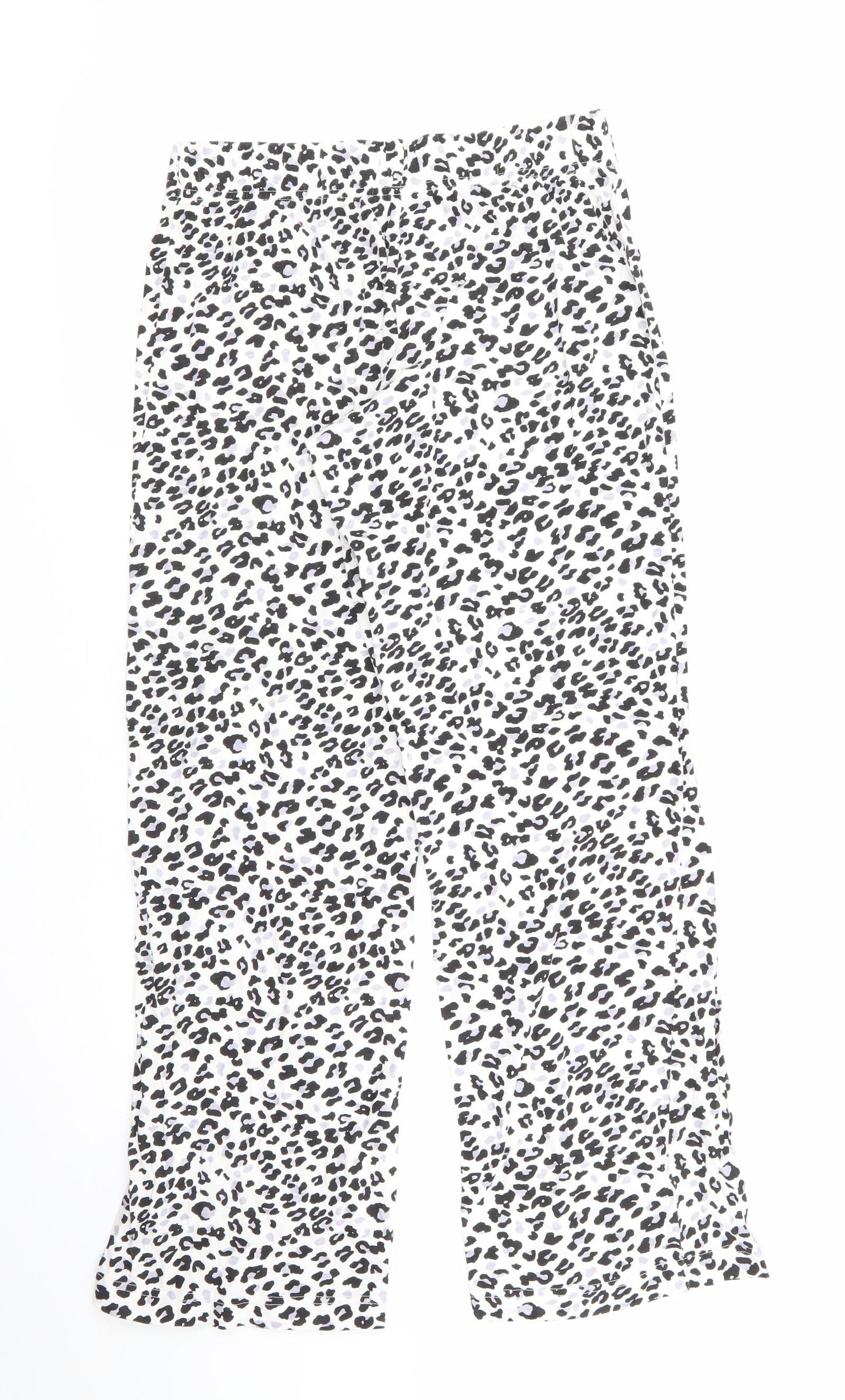 Marks and Spencer Womens Ivory Animal Print Cotton  Pyjama Pants Size 8   - Grey Black Mix