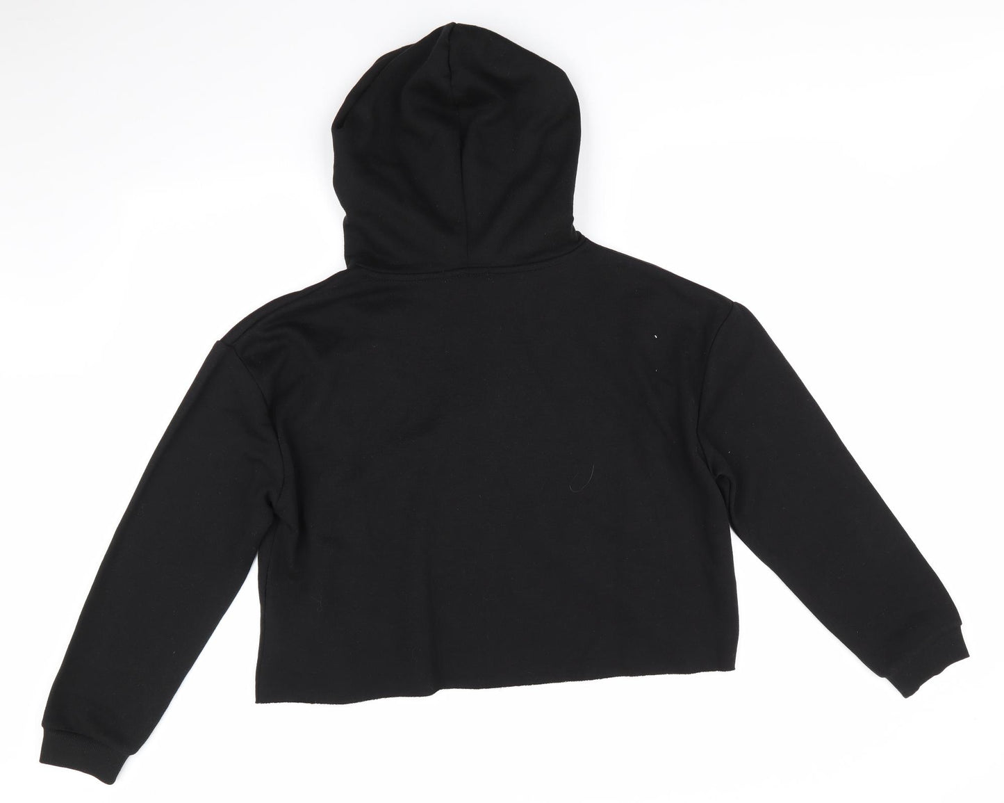 Primark Womens Black  Polyester Pullover Hoodie Size M   - Cropped