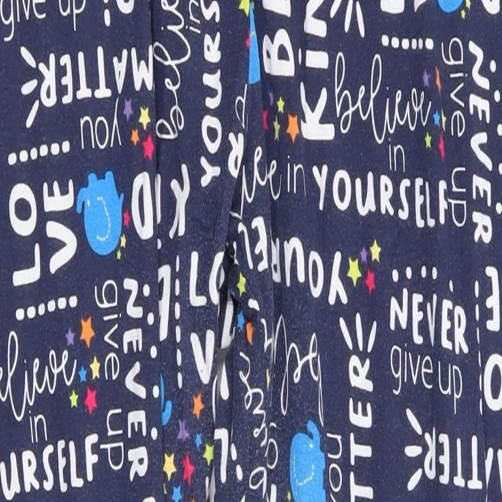 Matalan Mens Blue Solid Cotton  Pyjama Pants Size L   - Be Kind Never Give Up