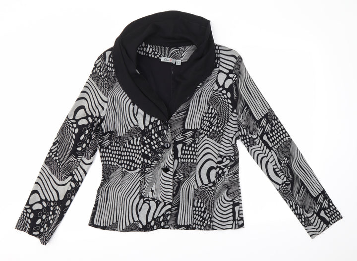 Oscar B Womens Grey V-Neck Viscose Cardigan Jumper Size 10