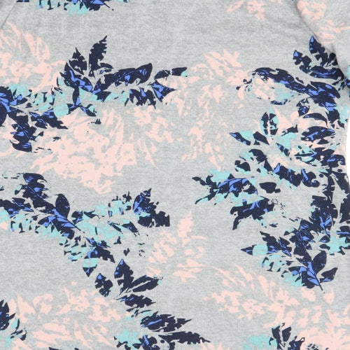 M&S Womens Grey Floral Polyester T-Shirt Dress  Size 14 Round Neck