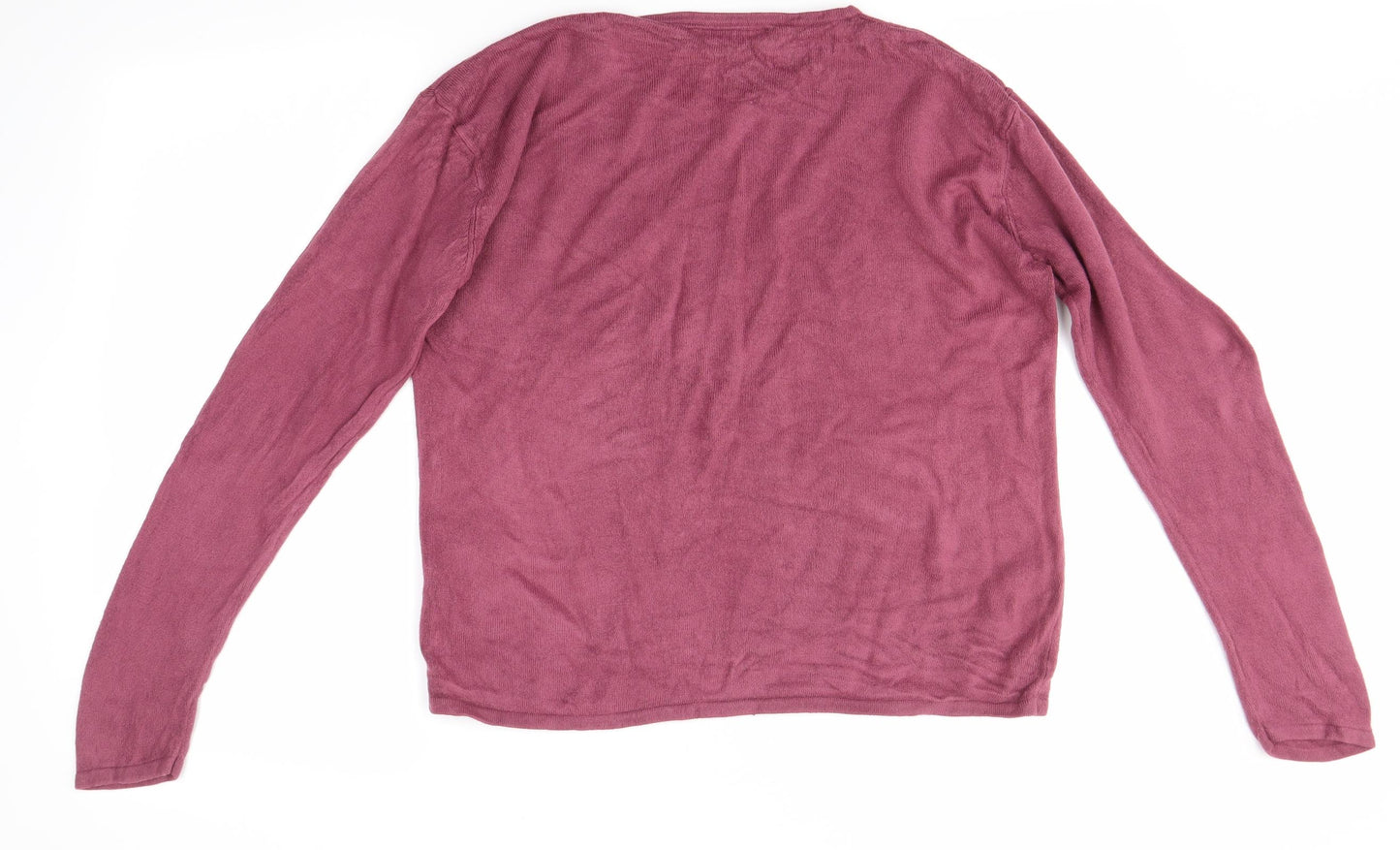 Lauren taylor Womens Pink Round Neck Floral Acrylic Pullover Jumper Size M