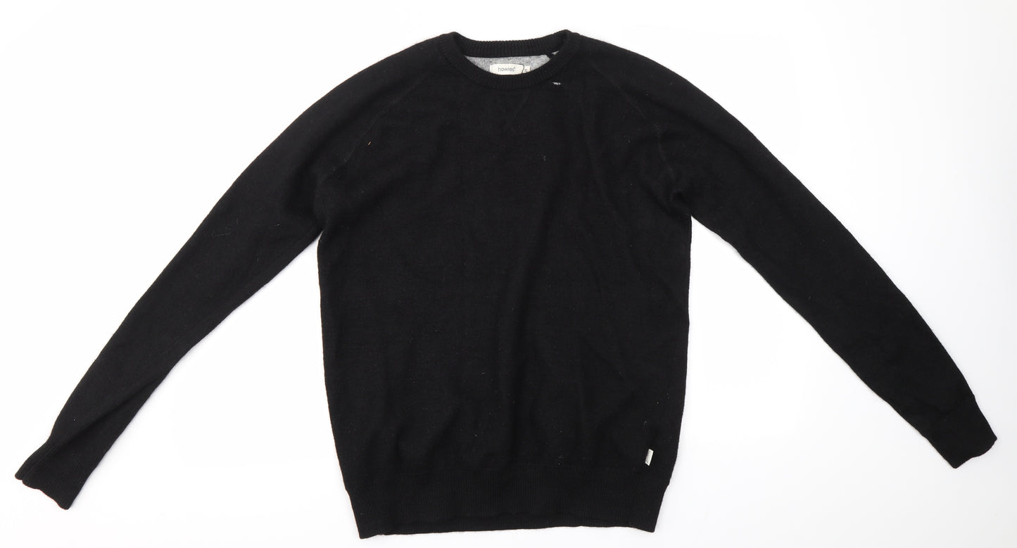 howies Mens Black Round Neck  Alpaca Pullover Jumper Size M