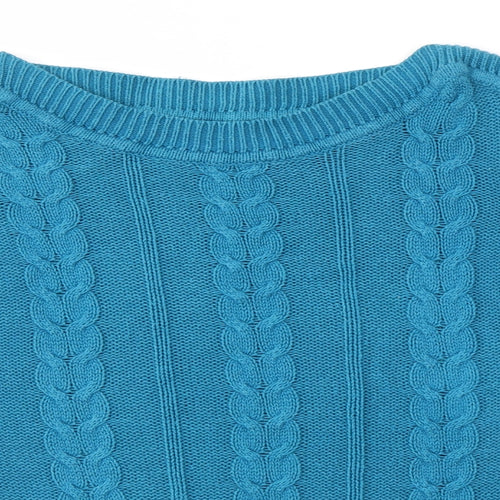 BHS Womens Blue Round Neck  Acrylic Pullover Jumper Size S