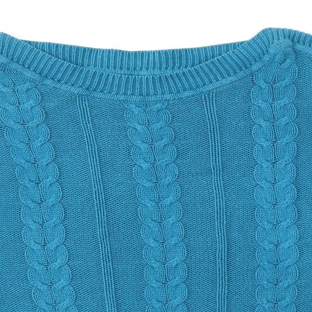 BHS Womens Blue Round Neck  Acrylic Pullover Jumper Size S
