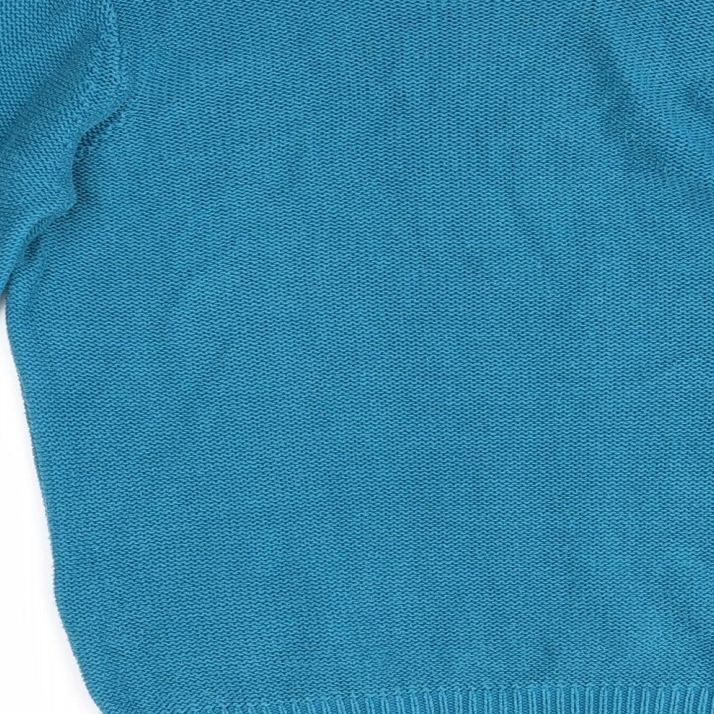 BHS Womens Blue Round Neck  Acrylic Pullover Jumper Size S