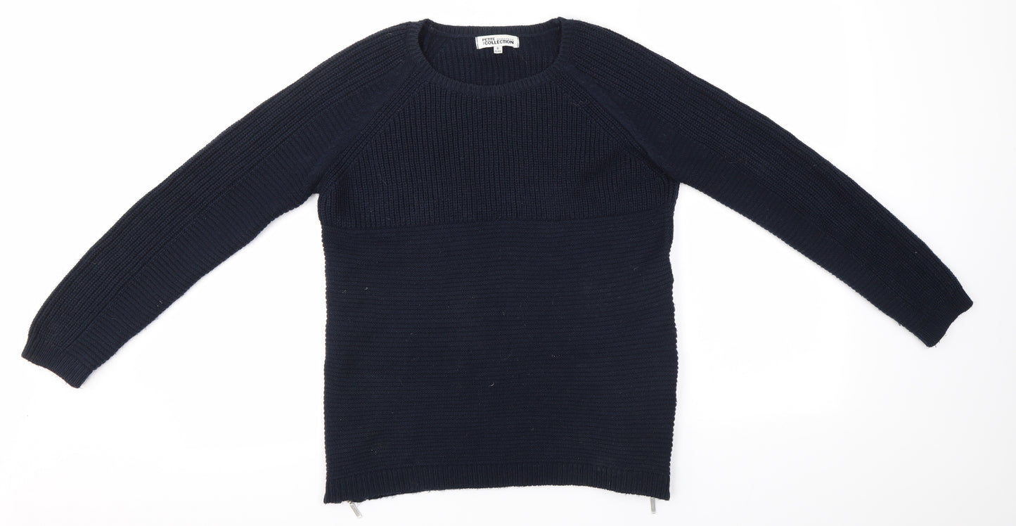 Debenhams Womens Blue Round Neck  Acrylic Pullover Jumper Size 6