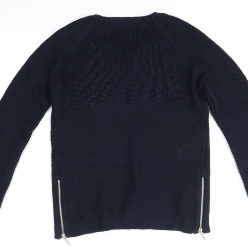 Debenhams Womens Blue Round Neck  Acrylic Pullover Jumper Size 6