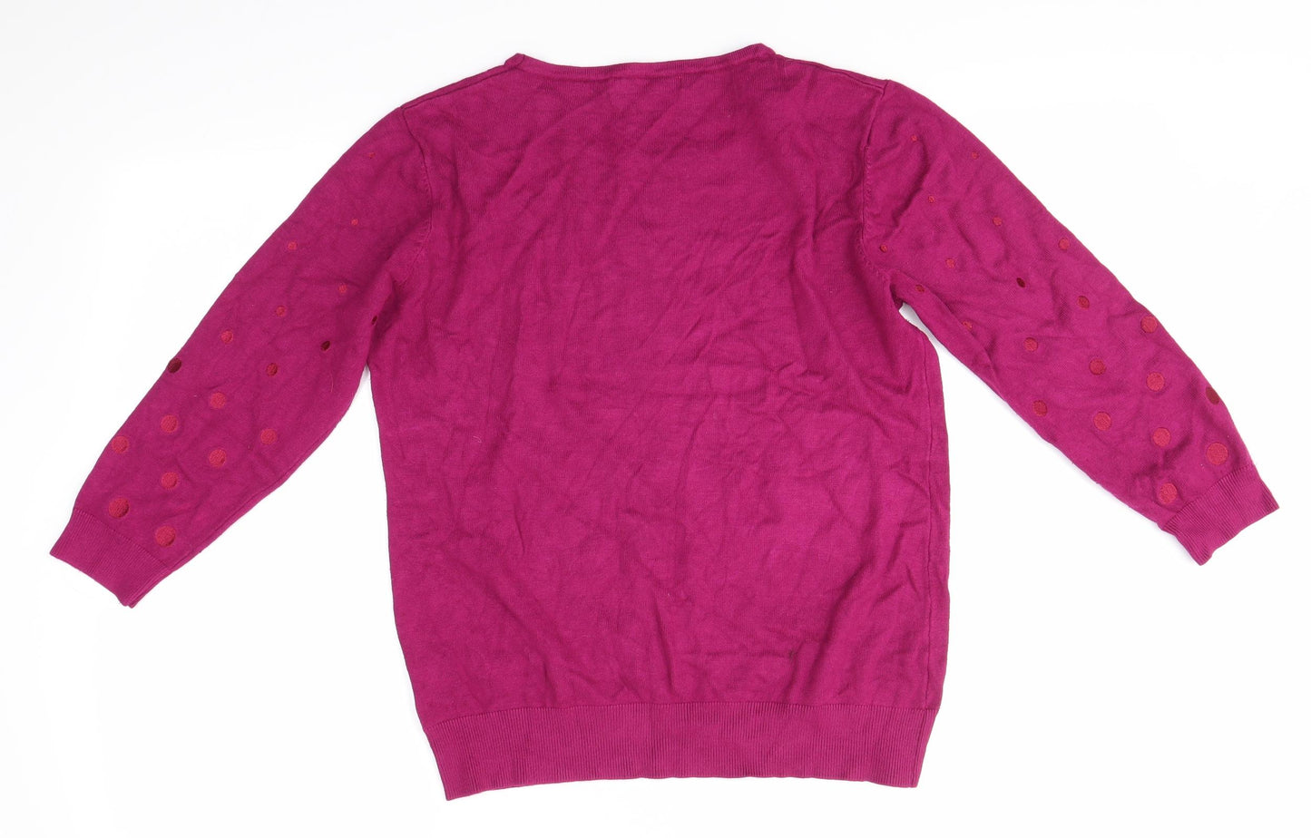 JUST ELEGANCE  Womens Pink  Viscose Basic Blouse Size M Round Neck