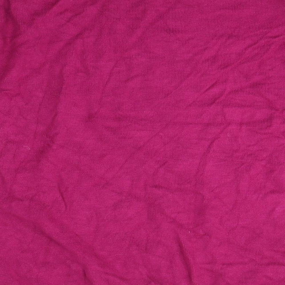 JUST ELEGANCE  Womens Pink  Viscose Basic Blouse Size M Round Neck