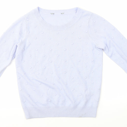 Dorothy Perkins Womens Purple Round Neck  Acrylic Pullover Jumper Size 6