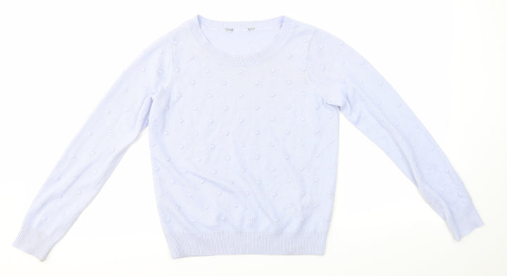 Dorothy Perkins Womens Purple Round Neck  Acrylic Pullover Jumper Size 6