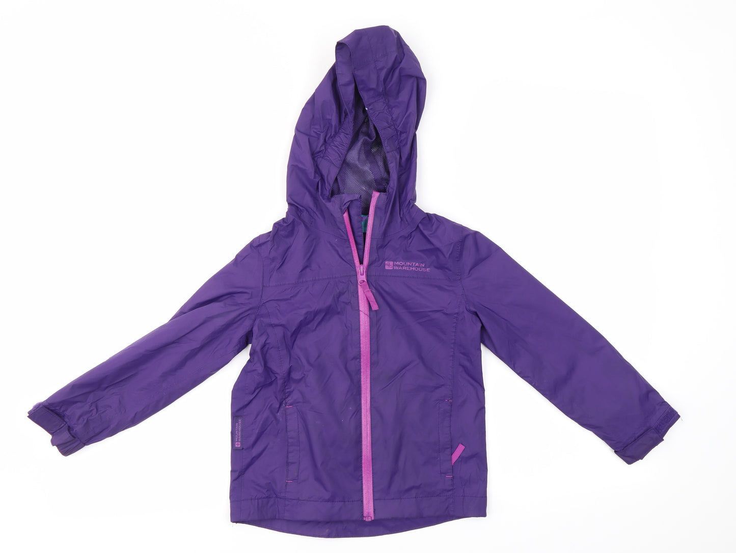Mountain Warehouse Girls Purple   Rain Coat Coat Size 5-6 Years