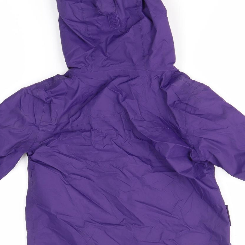 Mountain Warehouse Girls Purple   Rain Coat Coat Size 5-6 Years