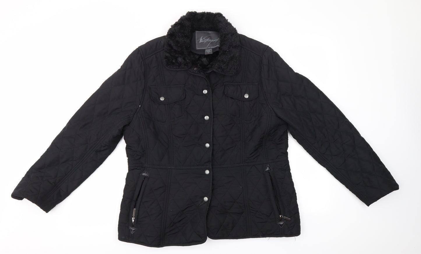 Weatherproof Womens Black   Overcoat Coat Size L