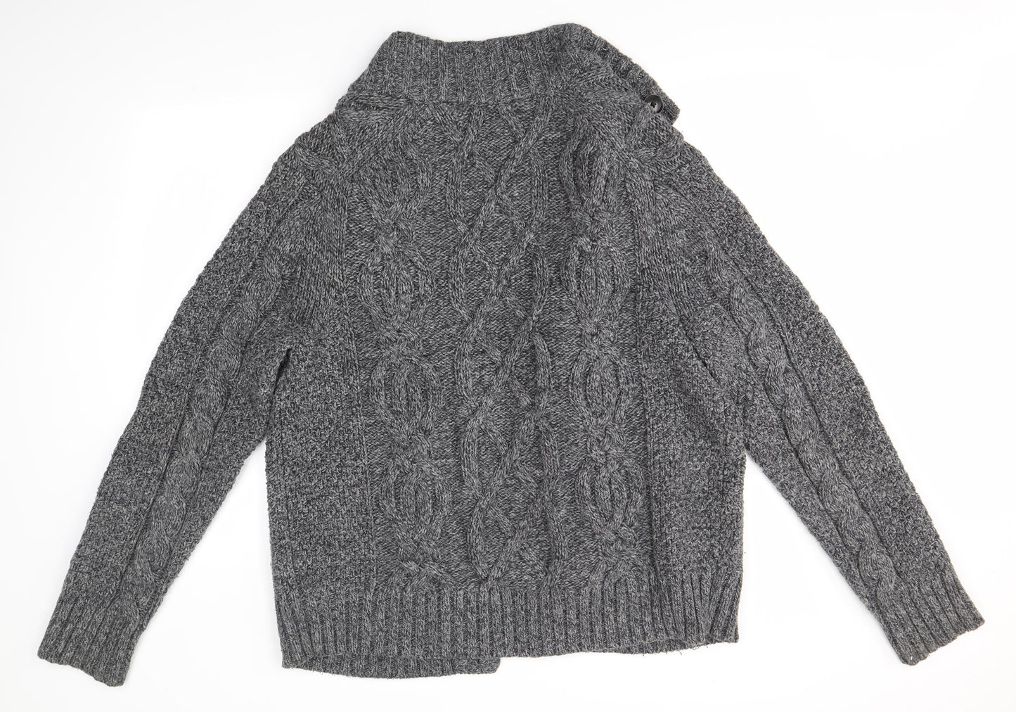 Gap Mens Grey High Neck  Cotton Cardigan Jumper Size XL
