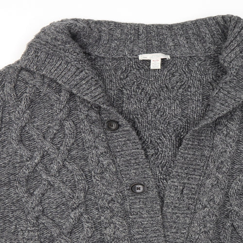 Gap Mens Grey High Neck  Cotton Cardigan Jumper Size XL