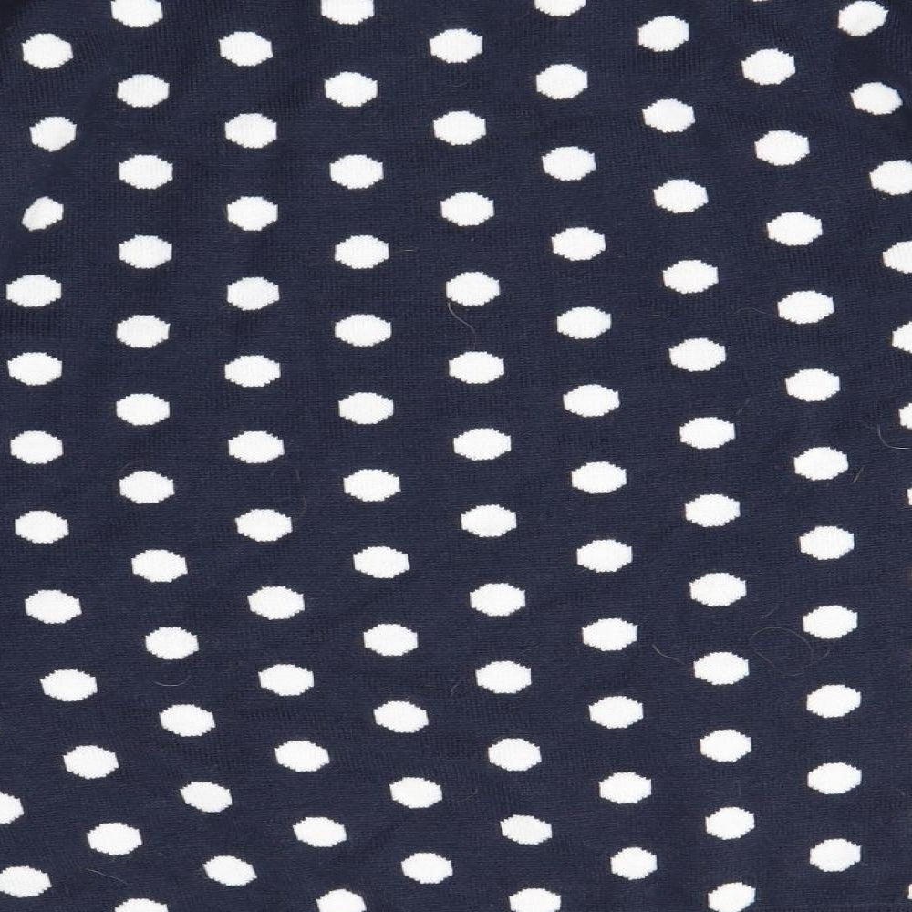 George Womens Blue Round Neck Polka Dot Acrylic Pullover Jumper Size 12   - Christmas