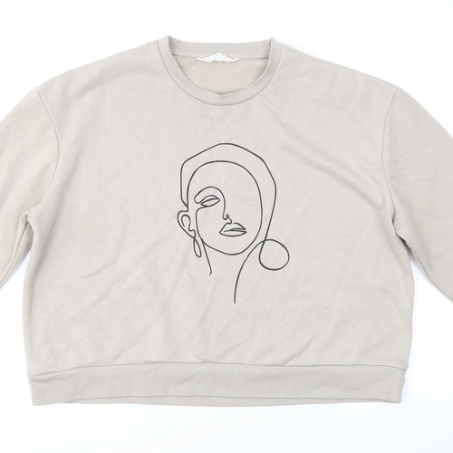 Primark Womens Beige Round Neck  Polyester Pullover Jumper Size 12