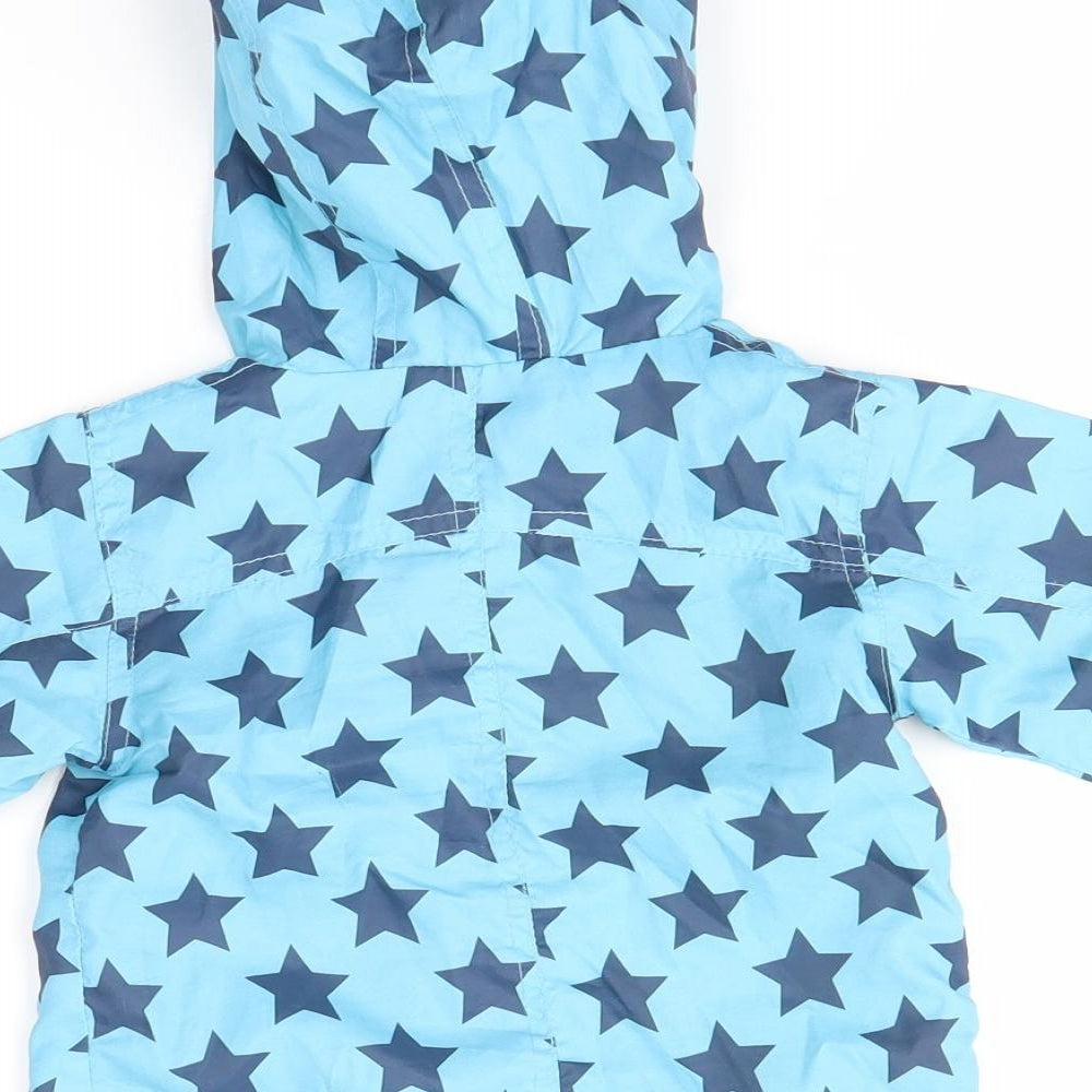 Peacocks Baby Blue Spotted  Rain Coat Jacket Size 9-12 Months