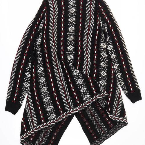 TU Womens Multicoloured V-Neck  Acrylic Cardigan Jumper Size 10
