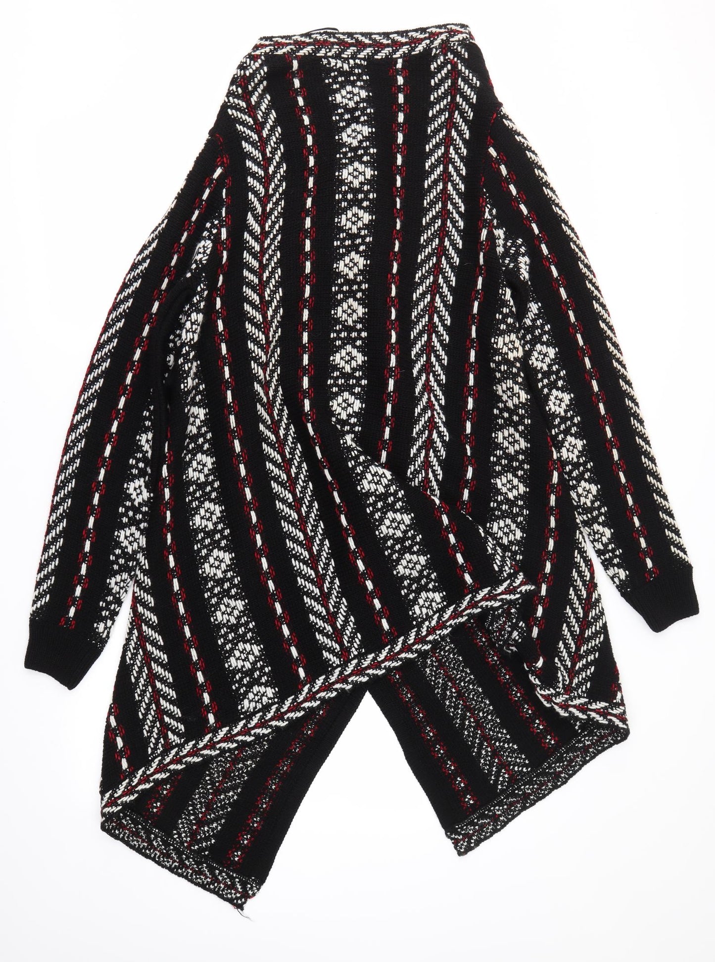 TU Womens Multicoloured V-Neck  Acrylic Cardigan Jumper Size 10