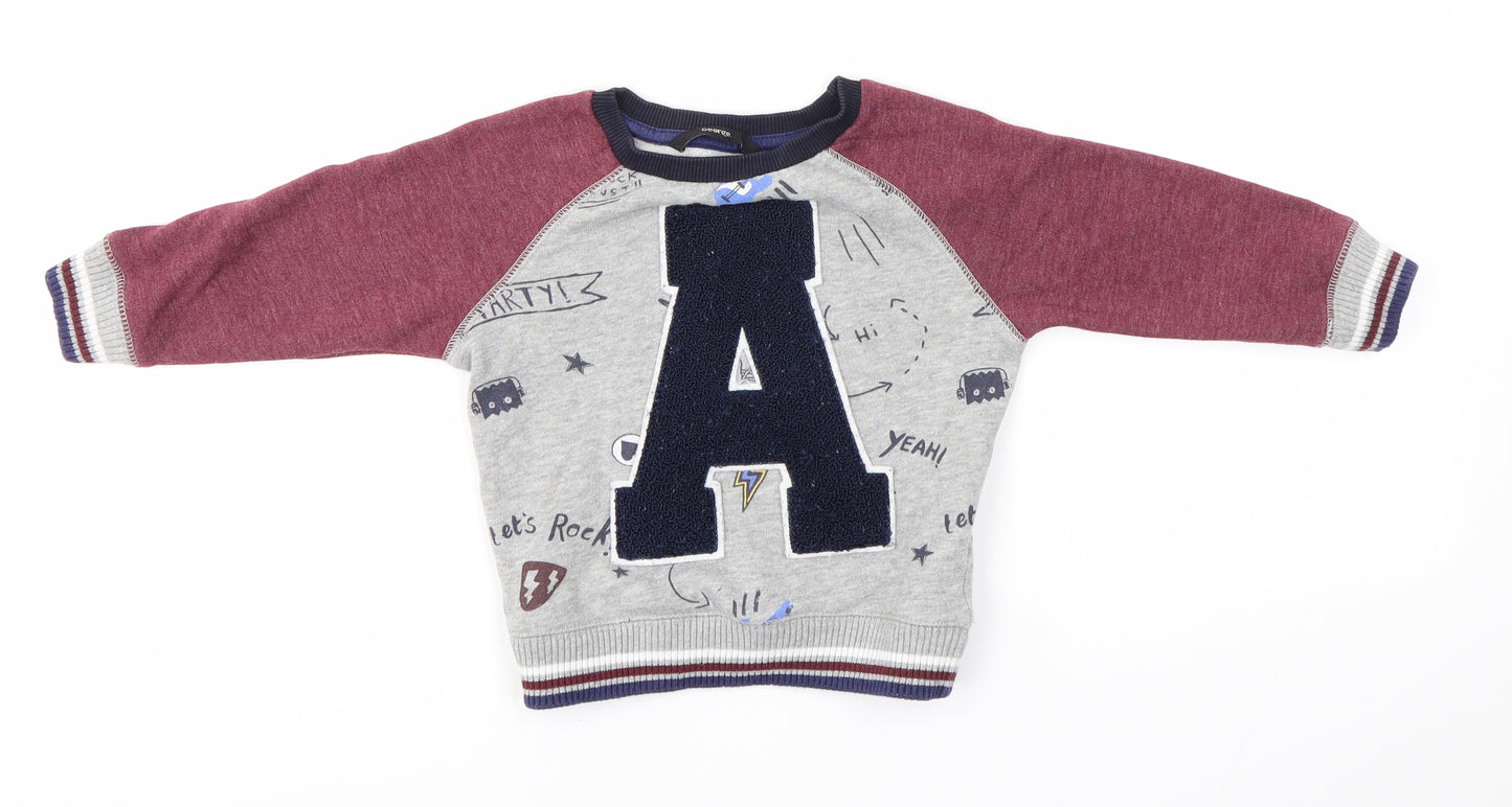 George Baby Multicoloured  Cotton Pullover Jumper Size 18-24 Months