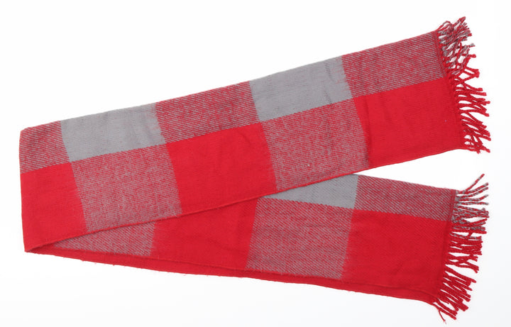 Preworn Unisex Red Check Acrylic Scarf