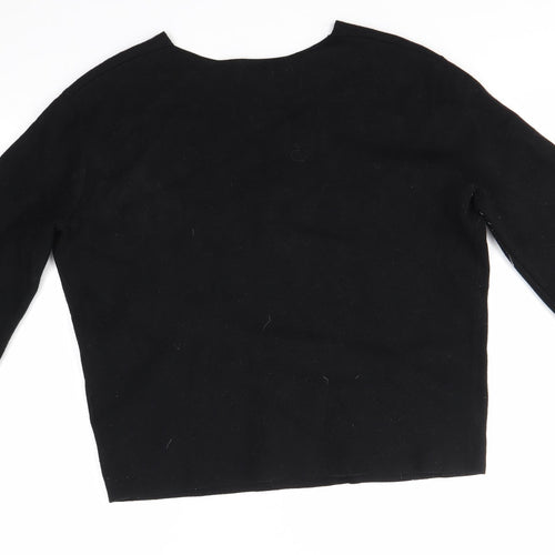 H&M Womens Black V-Neck  Viscose Pullover Jumper Size S