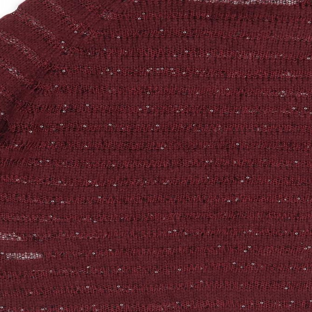 Love knitwear Womens Purple Round Neck  Acrylic Pullover Jumper Size 14