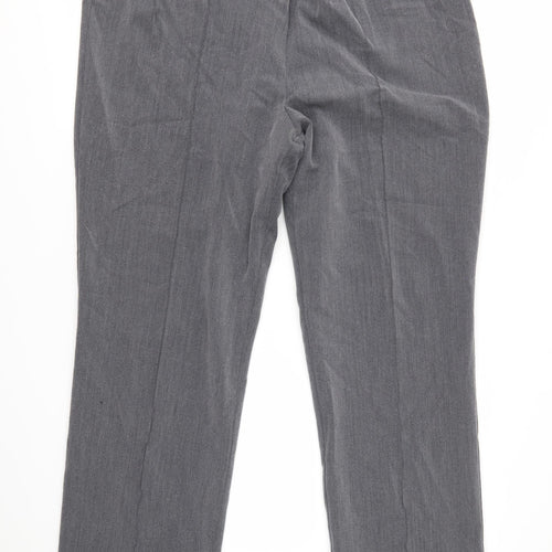 BM Womens Grey  Polyester Dress Pants Trousers Size 18 L28 in Regular