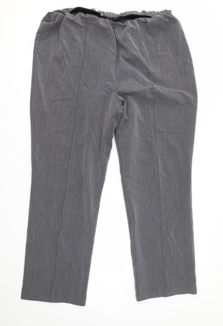 BM Womens Grey Polyester Dress Pants Trousers Size 18 L28 in Regular