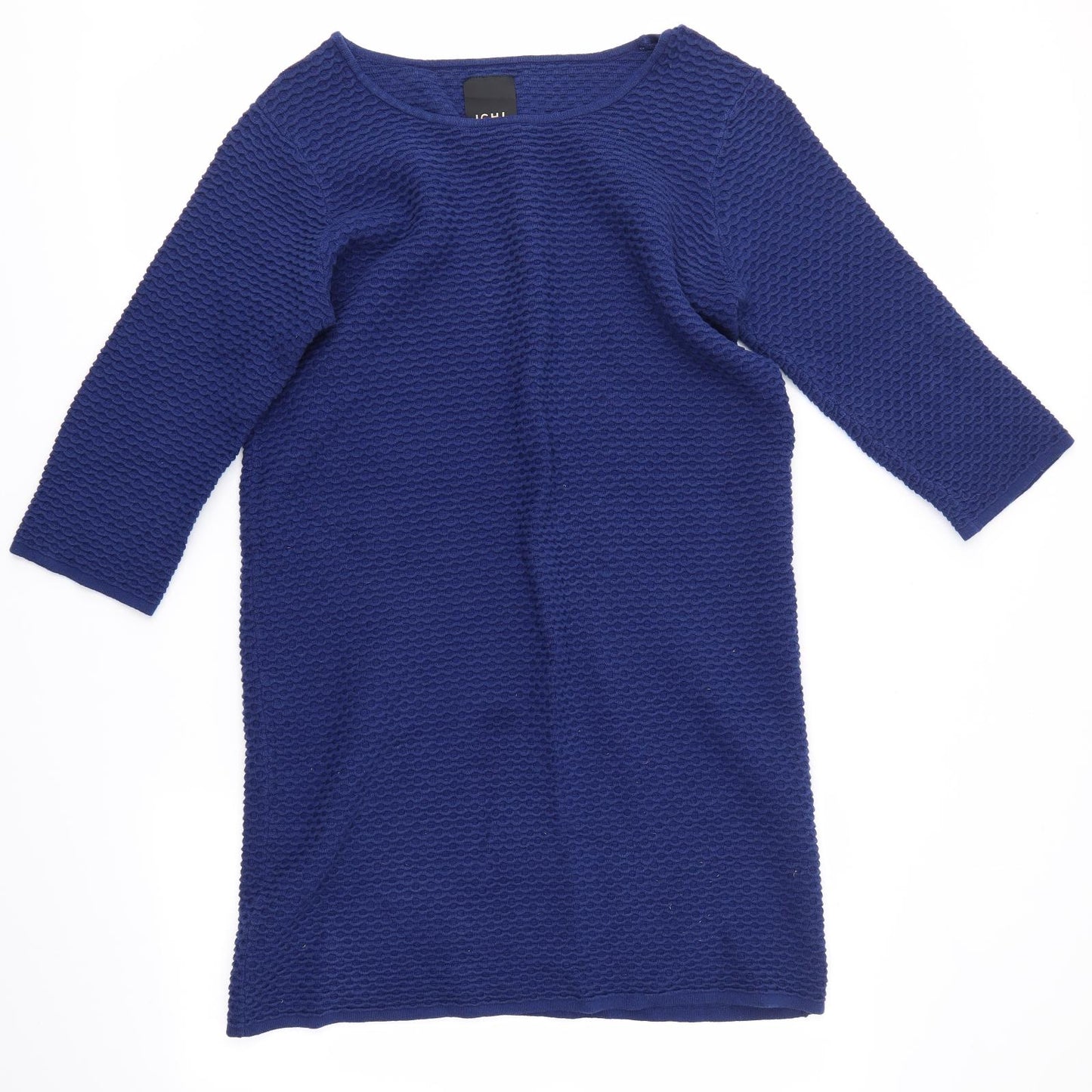 ICHI Womens Blue  100% Cotton A-Line  Size M Round Neck
