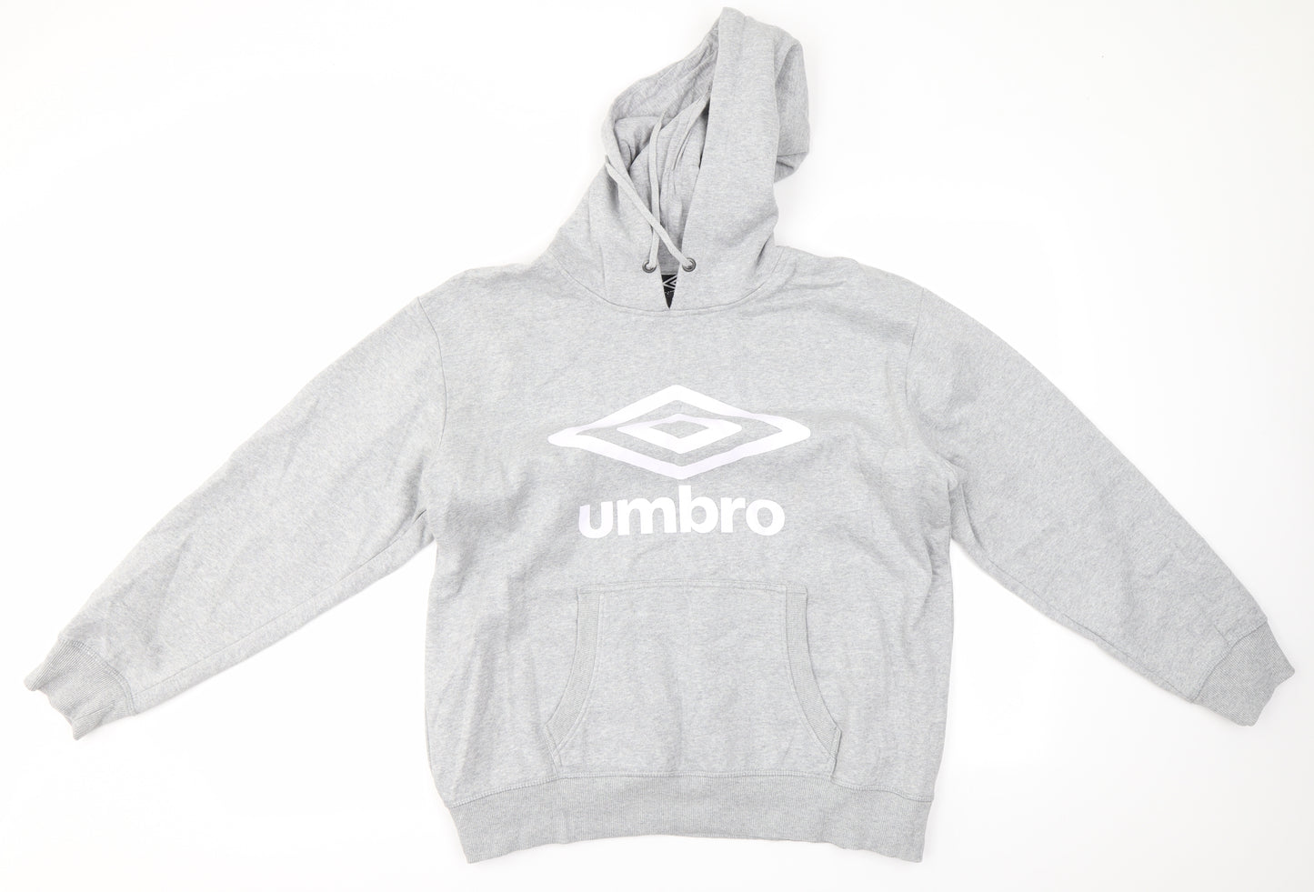 Umbro Mens Grey  Cotton Pullover Hoodie Size L