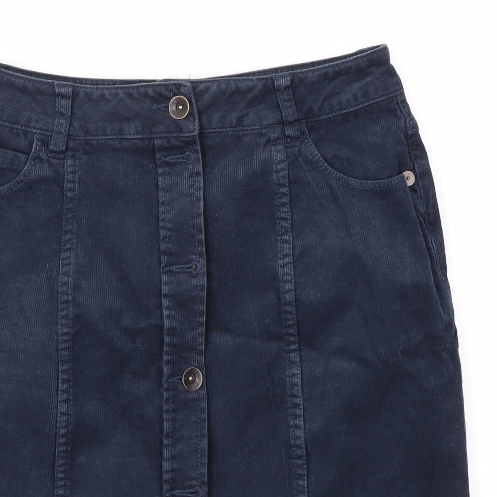 Fat Face Womens Blue  Cotton Straight & Pencil Skirt Size 6
