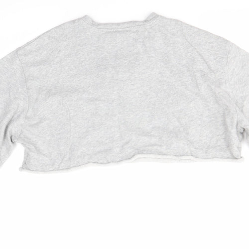 SheIn Womens Grey Round Neck  100% Cotton Pullover Jumper Size S