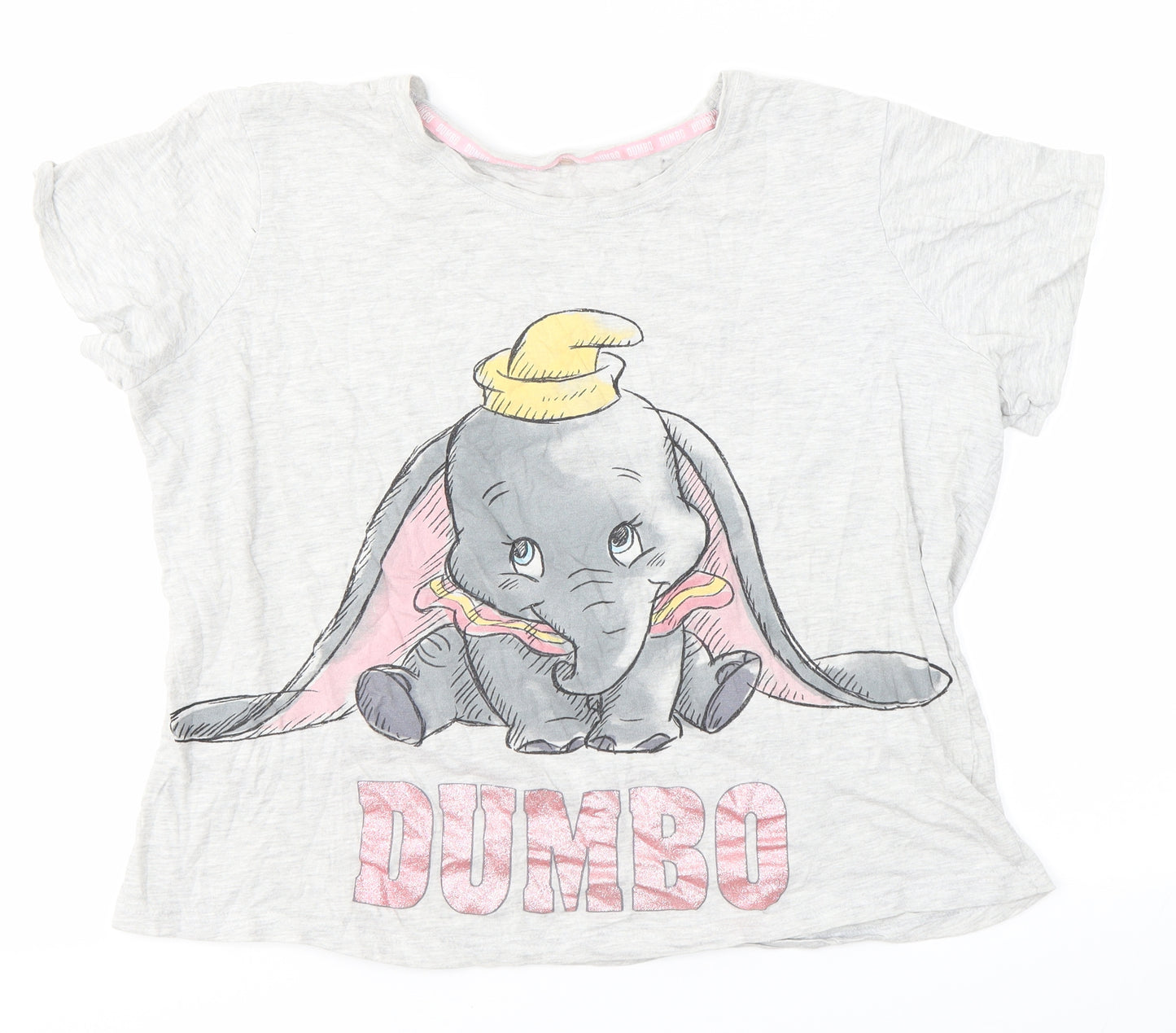 George Womens Grey Solid Cotton Top Pyjama Top Size 16   - Dumbo
