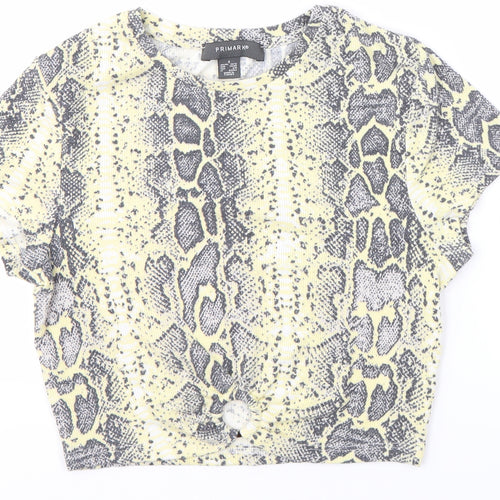 Primark Womens Multicoloured  Polyester Basic Blouse Size S Round Neck