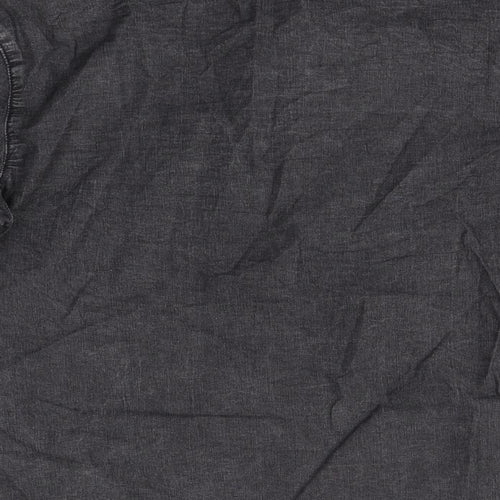 Preworn Mens Grey  Polyester  Button-Up Size S Round Neck