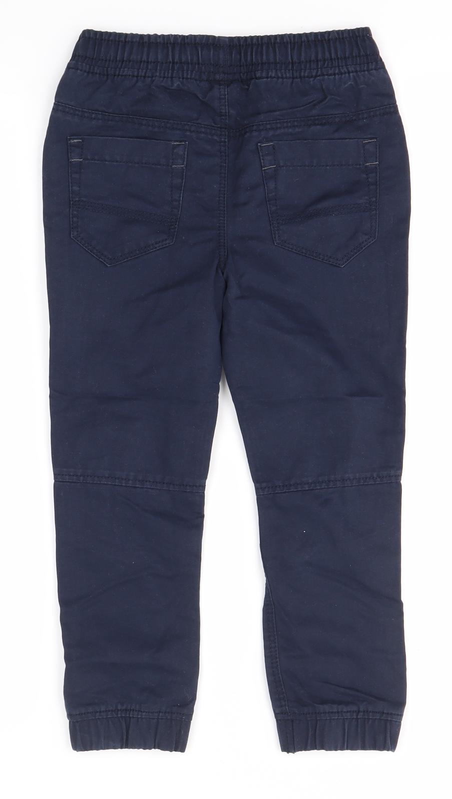TU Boys Blue  100% Cotton Jogger Trousers Size 5-6 Years  Regular