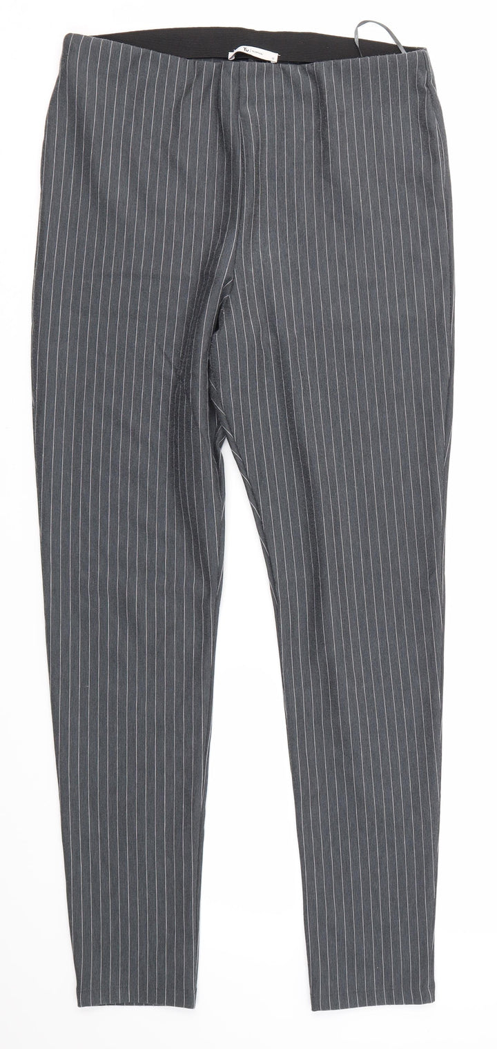 TU Womens Grey  Polyester Dress Pants Trousers Size 12 L28 in Regular