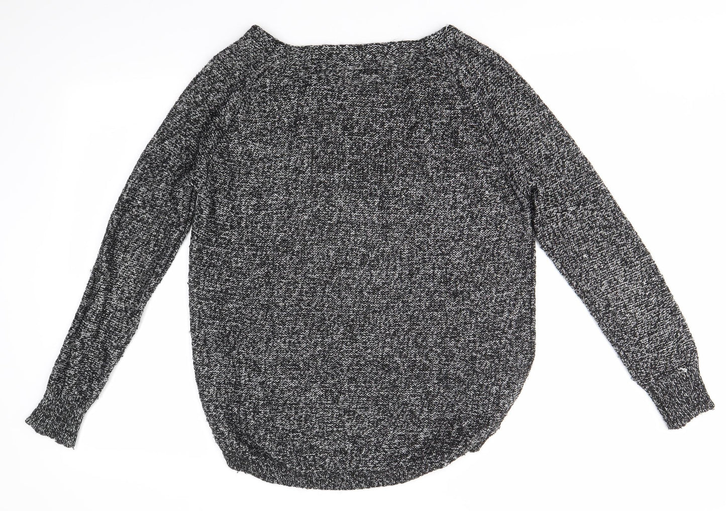 Oasis Womens Black Round Neck  Acrylic Pullover Jumper Size M