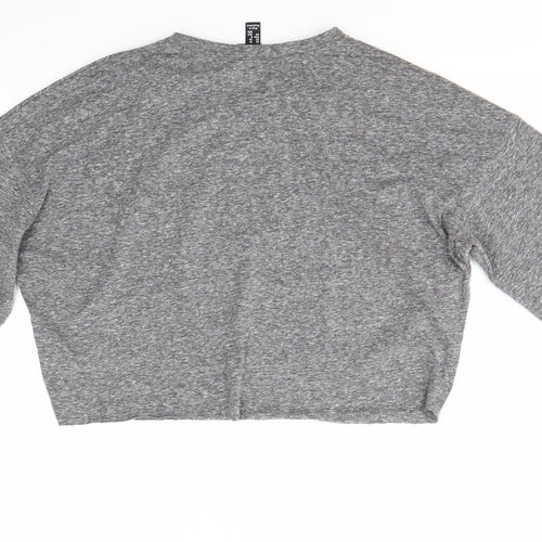 New Look Womens Grey  Polyester Basic Blouse Size 10 Round Neck