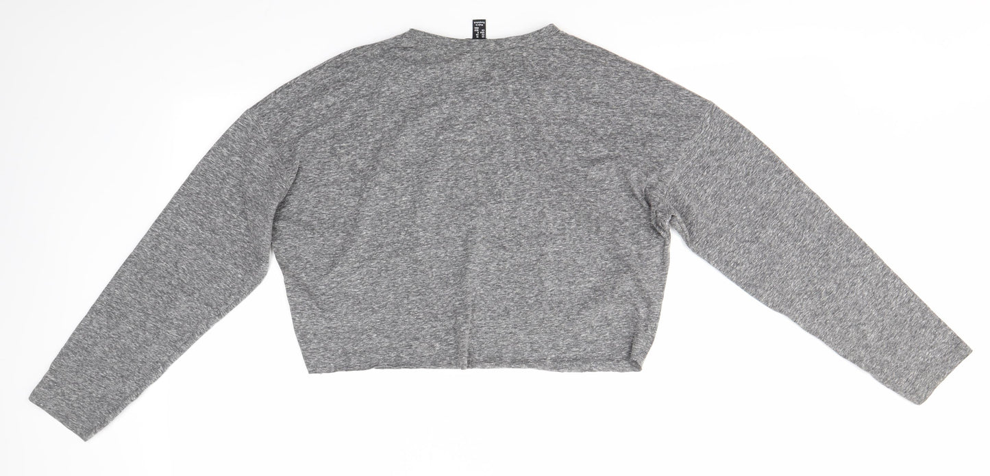 New Look Womens Grey  Polyester Basic Blouse Size 10 Round Neck