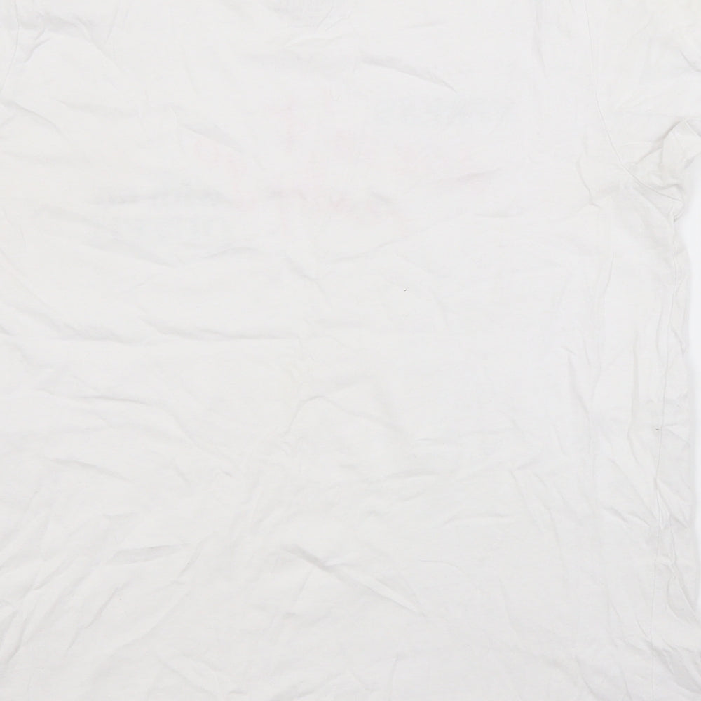 Primark Womens White  Cotton Basic T-Shirt Size 12 Crew Neck
