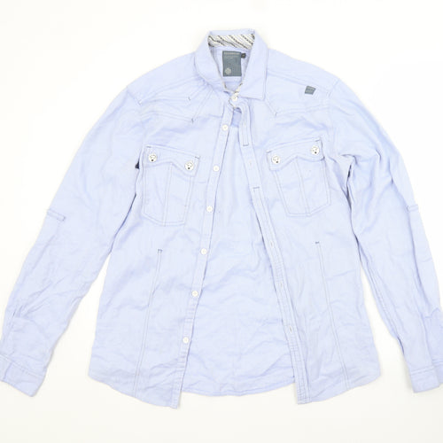 Mish Mash Mens Black  Cotton  Button-Up Size M Collared